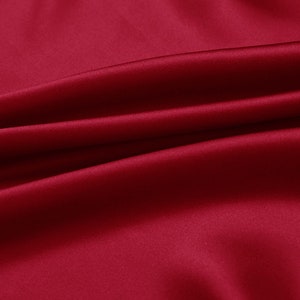 Tango Red Pure Real Silk Fabric Charmeuse Crepe Satin Fabrics for Sewing Clothing Width 44 inch 16 Momme image 4