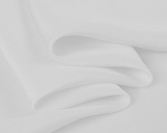 Weiß Reiner Seide Krepp Stoff Crepe de Chine Stoffe für Abendkleid Kimono Breite 114 cm