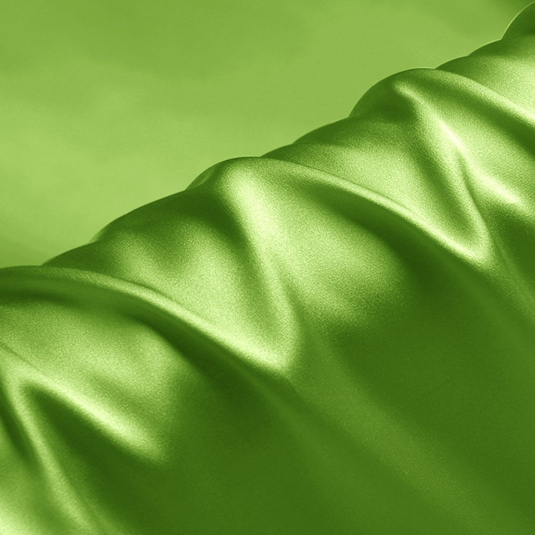 Grass Green Real Silk Fabric Charmeuse Crepe Fabrics Cloth for Sewing