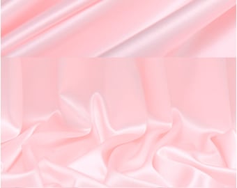 Tissu Satin Stretch de Soie Rose clair pour Vetement au Mètre