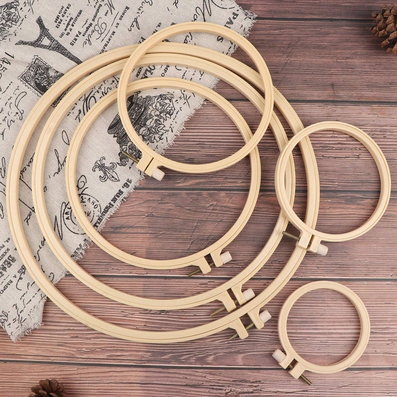 6 Pieces Embroidery Hoop Set Plastic Circle Cross Stitch Hoop Etsy