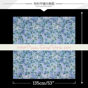 Leaves Leaf Print Blue 100% Silk Crepe de Chine Fabric for Dress Width 53 inch image 7