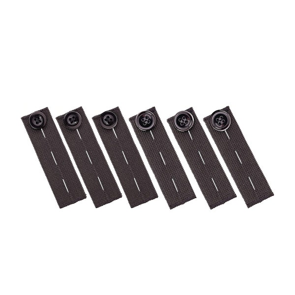 Elastische Taille Extender (6 Pack), verstellbare Bund Expander für Männer und Frauen, Jeans Hose Button Extender Set schwarz