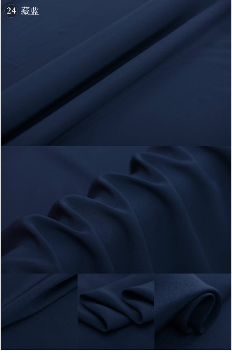 Navy Silk Crepe De Chine Nobility