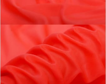 Solid Red Silk Cotton Blend Fabric By The Yard or Metre Width 53 inch