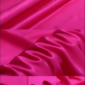 Solid Fuchsia-color Silk Charmeuse Fabric By The Yard or Metre Width 44 inch 16 Momme image 1