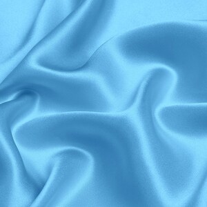 Pale Blue Real Silk Fabric Charmeuse Crepe Fabric for Sewing Clothing Width 44 inch 16 Momme image 4