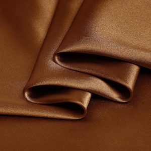 Coffee Stretch Charmeuse Fabric Silk Solid Fabrics for Fashion Width 44 inch 19 Momme