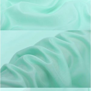Solid Aqua Green Silk Cotton Blend Fabric By The Yard or Metre Width 53 inch