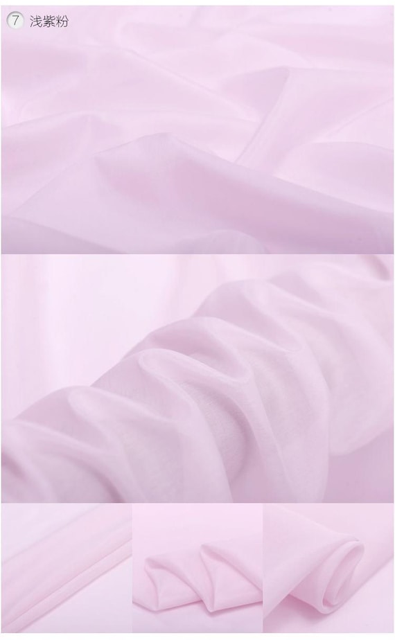 Solid Pale Fuchsia-color Silk Cotton Blend Fabric By The Yard or Meter Width 53 inch