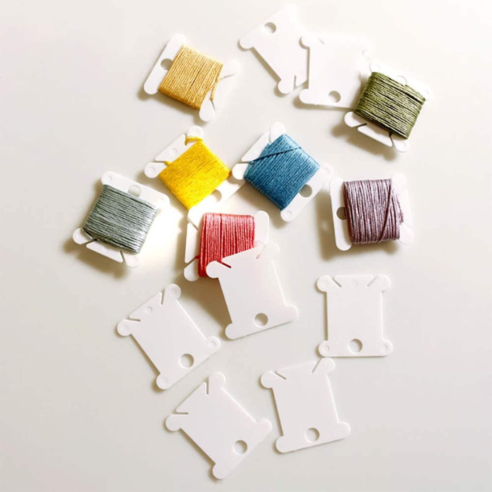 120 PCS Plastic Floss Bobbins Embroidery Thread Cards Cross Etsy