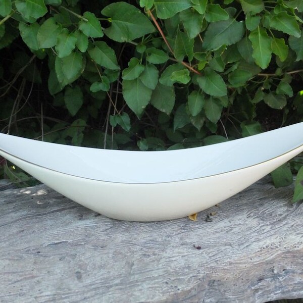 LENOX marfil Tigela para servir oblongo w/Gold Rim / 15 x 5.5 pulgadas / Lenox Gold Label