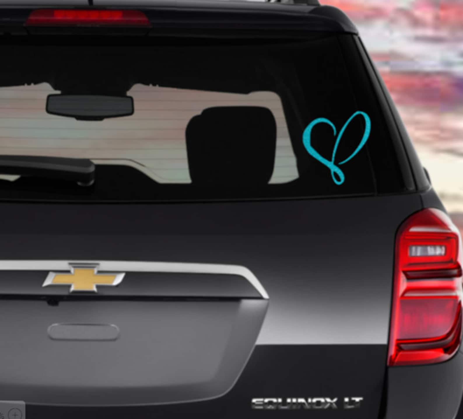 Multicolored Heart Car Decal Etsy