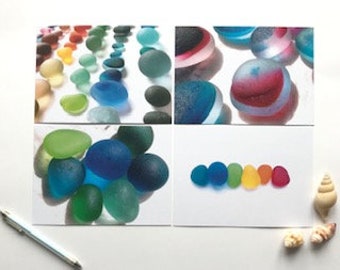 Sea Glass Image Postcards pack of 4