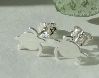 Sterling Silver Turtle Studs, Earrings, Silver Jewellery, Silver Earrings