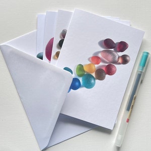 Sea Glass Greetings Cards Pack of 4