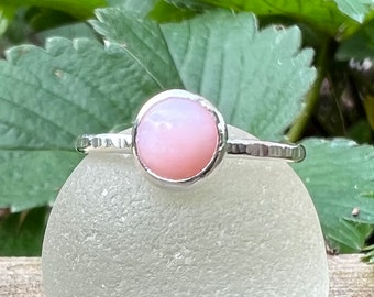 Peruvian Opal Stacker Ring, Sterling Silver, choose your size