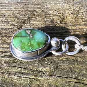 Sonoran Lime Turquoise Sterling Silver Pendant Necklace image 2