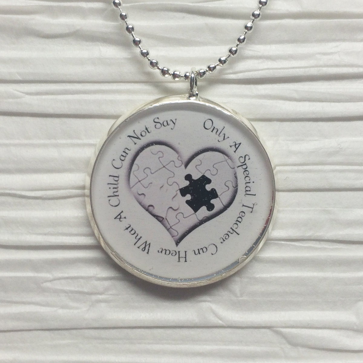 Autism Necklace For Teachers Etsy