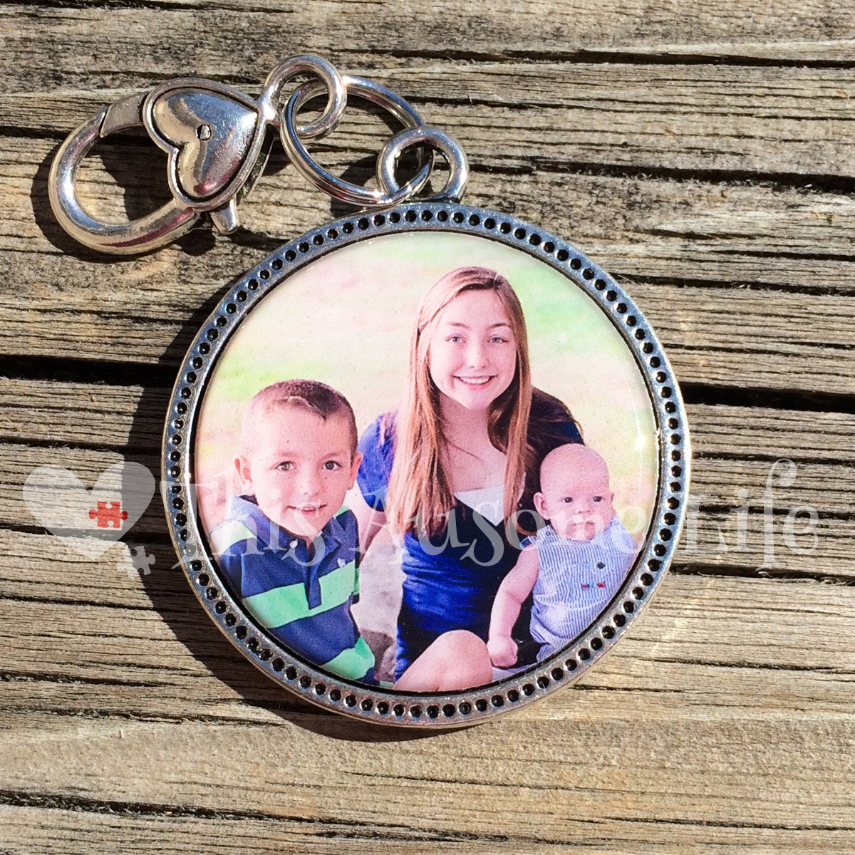 Keepsake Photo keychain Set Under Jewelers Grade Resin