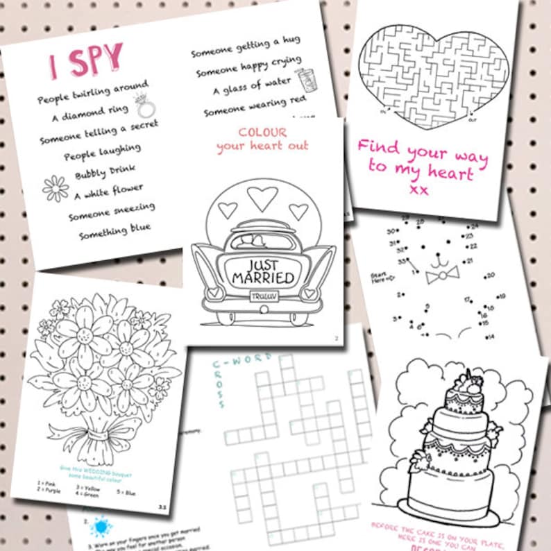 Download Kids Activity Coloring Book Wedding DIY Printable | Etsy