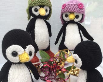 Perty the Penguin PDF knitting pattern Download - knitted flat - written in ENGLISH