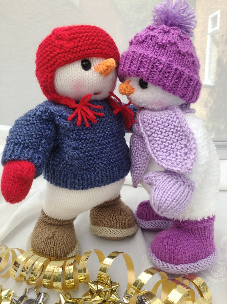 Snuggle the Snowman pdf knitting pattern download knitted flat written in ENGLISH image 6