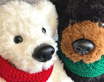 Polar and Grizzly Bear Cousins pdf knitting pattern download - knitted flat - written in ENGLISH