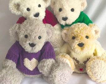 Fig Bear pdf knitting pattern download  - knitted flat - written in ENGLISH
