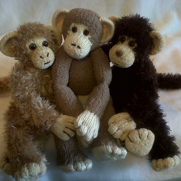 Cheeky Monkey pdf knitting pattern download - knitted flat - Written in ENGLISH