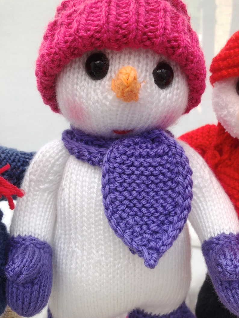 Snuggle the Snowman pdf knitting pattern download knitted flat written in ENGLISH image 2