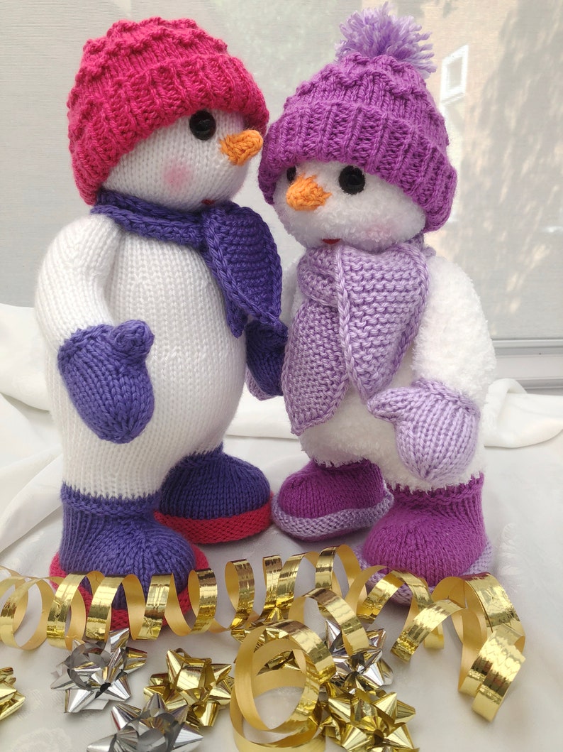 Snuggle the Snowman pdf knitting pattern download knitted flat written in ENGLISH image 5