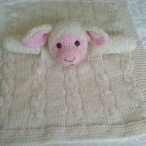 Baa Lamb Comfort Cuddle Blanket pdf knitting pattern download written in ENGLISH image 2