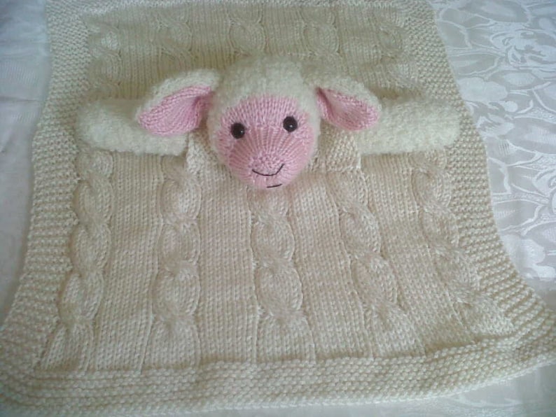 Baa Lamb Comfort Cuddle Blanket pdf knitting pattern download written in ENGLISH image 2