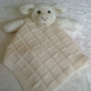 Baa Lamb Comfort Cuddle Blanket pdf knitting pattern download written in ENGLISH image 3