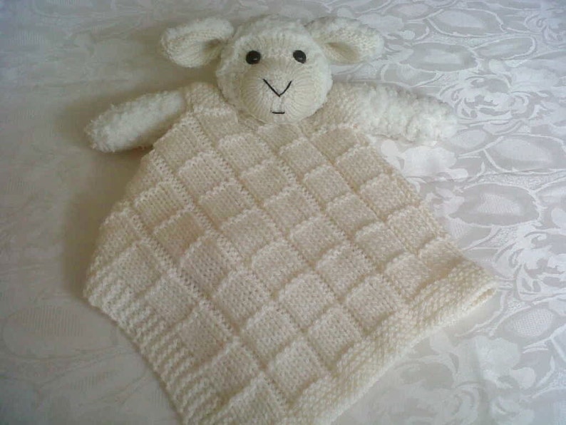 Baa Lamb Comfort Cuddle Blanket pdf knitting pattern download written in ENGLISH image 3