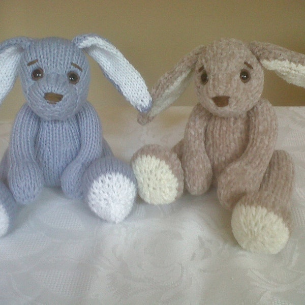 Pocket Bunny pdf knitting pattern download - knitted flat - written in ENGLISH