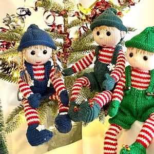 Ginger and Snap Elves pdf knitting pattern download - knitted flat - Written in ENGLISH