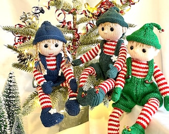 Ginger and Snap Elves pdf knitting pattern download - knitted flat - Written in ENGLISH