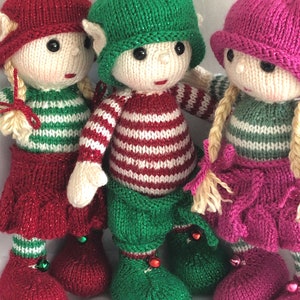 Elfie Twins pdf knitting pattern download - knitted flat - Written in ENGLISH