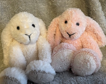 Burdock Bunny pdf knitting pattern download - knitted flat - written in ENGLISH