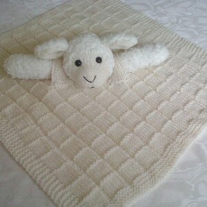 Baa Lamb Comfort Cuddle Blanket pdf knitting pattern download written in ENGLISH image 4