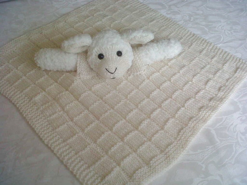 Baa Lamb Comfort Cuddle Blanket pdf knitting pattern download written in ENGLISH image 4