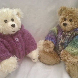 Big Loveable Bear pdf knitting pattern download - knitted flat - written in ENGLISH