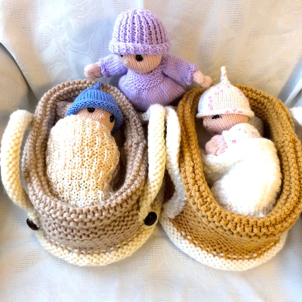 Baby Doll in Crib PDF knitting pattern Download -knitted flat - written in ENGLISH