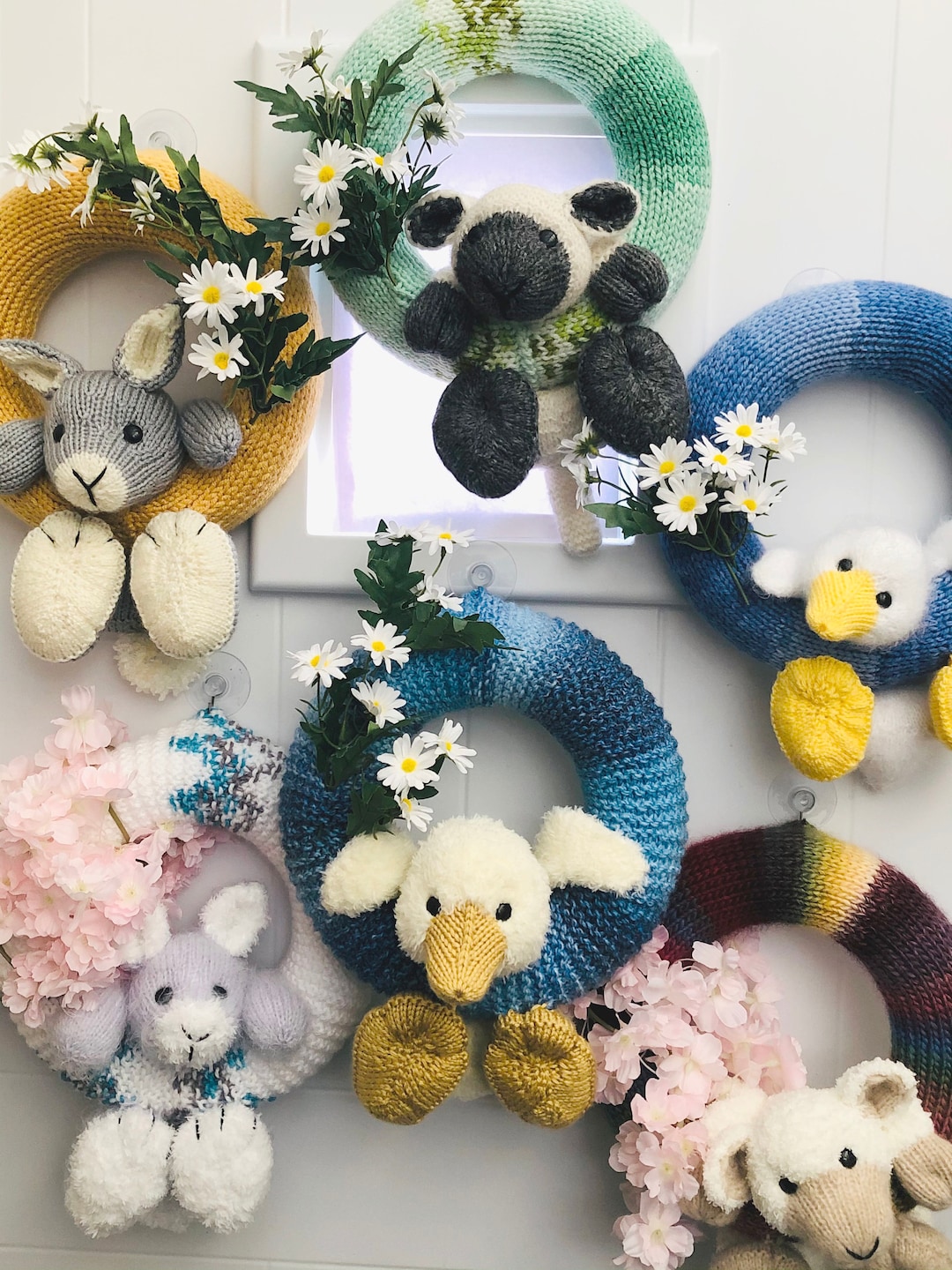Easter or Springtime Wreaths Pdf Knitting Pattern Download - Knitted ...