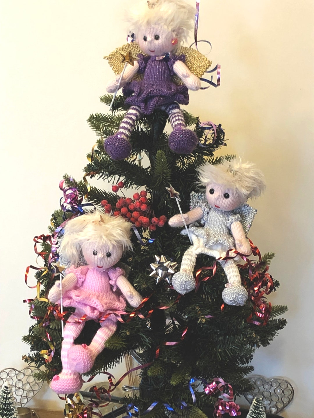 Christmas Tree Fairy Pdf Knitting Pattern Download Knitted Flat Written