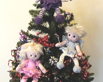 Christmas Tree Fairy pdf knitting pattern download - knitted flat - Written in ENGLISH