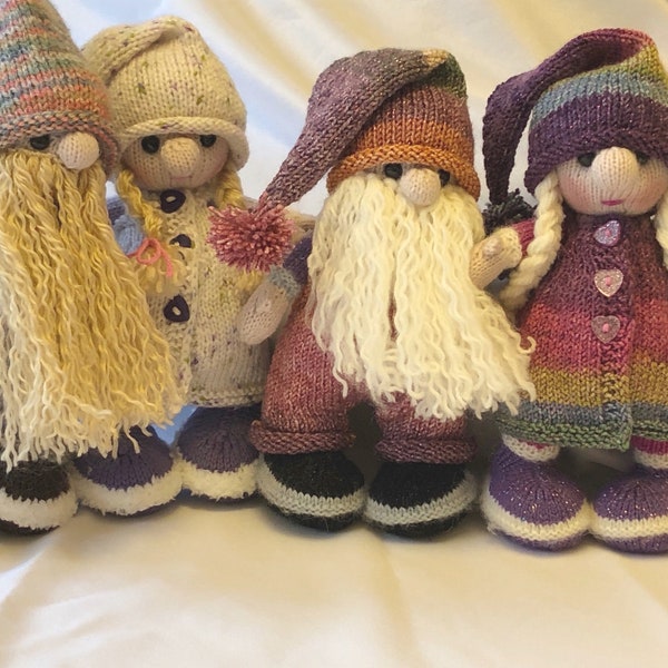 The Gnomies pdf knitting pattern download - knitted flat - Written in ENGLISH