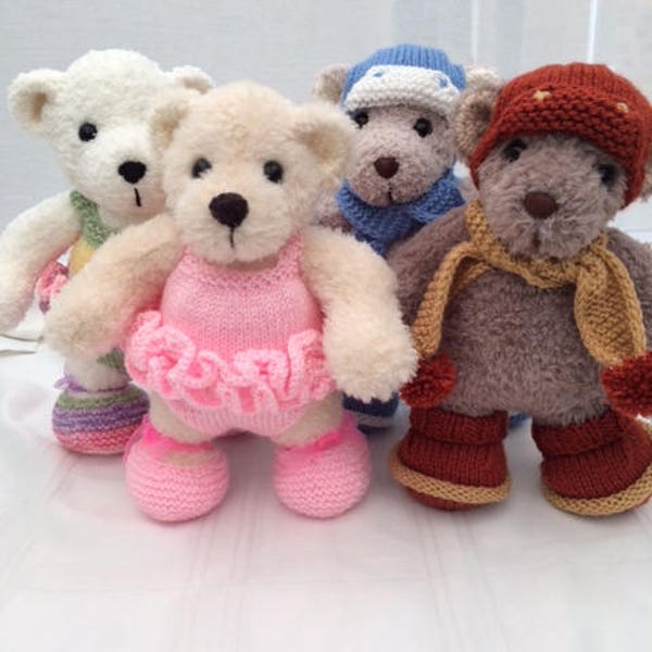 Little Ted the Bear PDF knitting pattern Download - knitted flat - written in ENGLISH